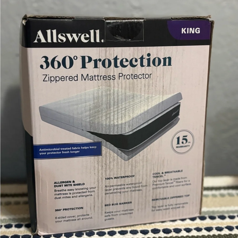 Allswell All-White Zippered Mattress Protector